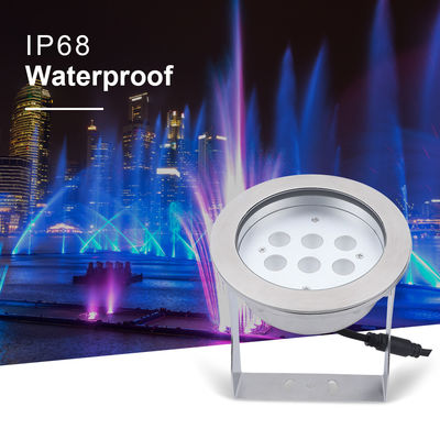 Lâmpadas LED subaquáticas de aço inoxidável 316L 24W RGBW 4in1 IP68 à prova d'água DC 24v Alto brilho