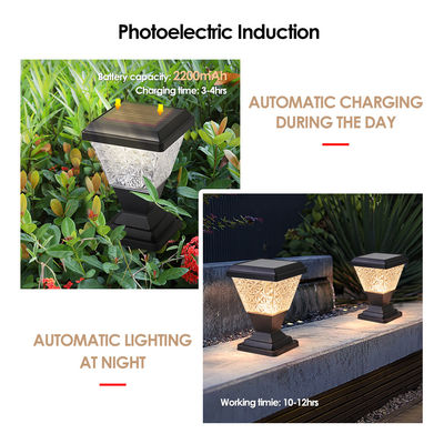 Luz solar de pátio LED IP65 Área exterior à prova d'água 3,5W 2200mAh Material anti-UV Plástico Com Lente de PC Para Caminho do Porche
