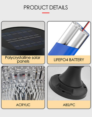 Luz solar para jardim exterior Material ABS Epistar SMD DIA 245mm IP65 APP Controlado estilo europeu
