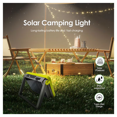 Lâmpada de acampamento solar LED portátil 4W IP65 resistente à água SMD LED branco frio recarregável com BT para caminhadas