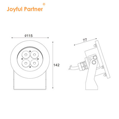 Lâmpada subaquática LED de aço inoxidável branco quente 316 DC24V baixa tensão 4W