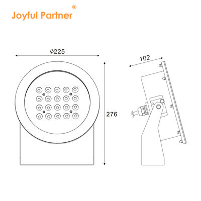 LED DMX à prova d'água para exteriores IP68, alta potência 20W 40W 60W 80W RGB 3 em 1 para fontes