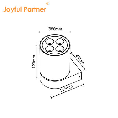 Lâmpadas traseiras montadas em superfície 4 * 2w SMD LED Indoor Outdoor IP65 Cylinder Four-Hole