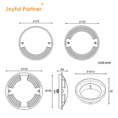 Joyful Waterproof Recessed LED luz interna de alumínio puro 6063 casa Um Dois Quatro Caminhos Emitência lateral
