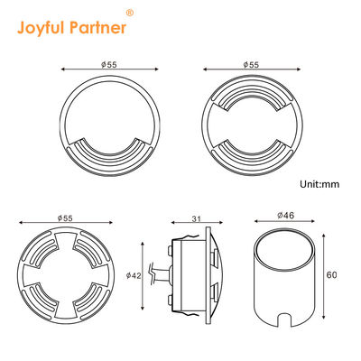 Ultra fina IP67 resistente à água Recessed 2W LED exterior Iluminação interna SS316 Cobertura para jardim caminho