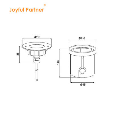 Luz LED subaquática à prova d'água em aço inoxidável 316 DC24V IP68 RGBW 4 em 1 com lente assimétrica