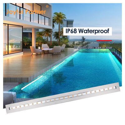 IP68 Luz linear subaquática de aço inoxidável 316 24W LED DALI Dimmable com manga de montagem de plástico