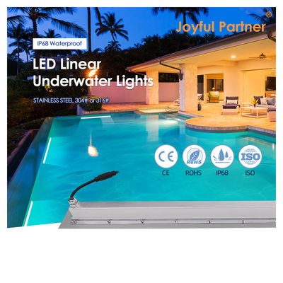 IP68 Luz linear subaquática de aço inoxidável 316 24W LED DALI Dimmable com manga de montagem de plástico