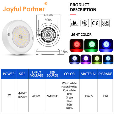Lâmpadas LED de piscina subaquática com IP68 de mudança de cor AC12v Content Inbuilt Current Driver