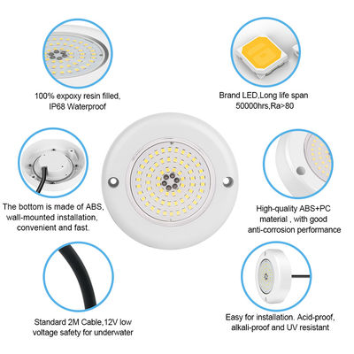 Lâmpadas LED de piscina subaquática com IP68 de mudança de cor AC12v Content Inbuilt Current Driver