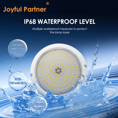 Luz de piscina LED RGB AC12v Resina Preenchida Flat RGB ABS Corpo Quente Superfície Branca Montada Fábrica Personalizada