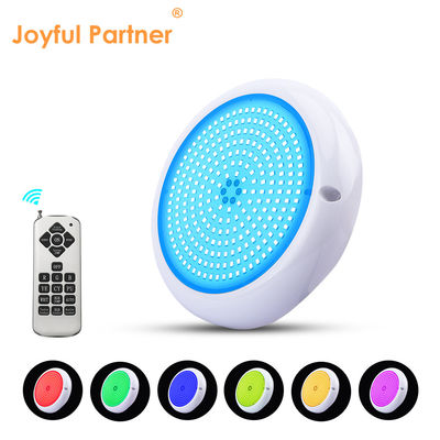Lâmpadas de piscina de mudança de cor ABS PC RGB Emtting 12V Input Superfície branca quente montada