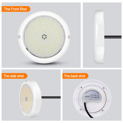 Luz de piscina LED RGB AC12v Voltagem Resina Preenchida Flat RGB ABS Corpo Branco Quente Fábrica Personalizada