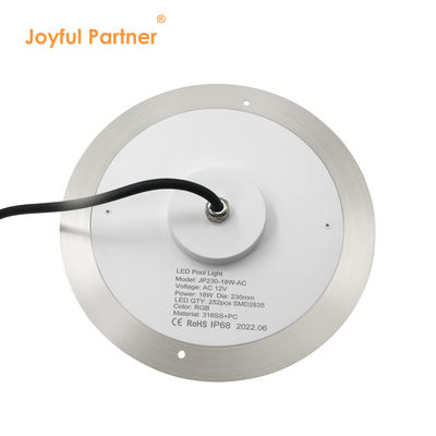 Luz de piscina LED Ultra Slim Resina Preenchida DIA230mm AC/DC 12v PC Suporte de cobertura transparente Personalização