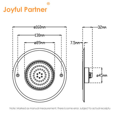 316L de aço inoxidável Luz de piscina interna DIA 160mm * 32mm AC12v com controle remoto