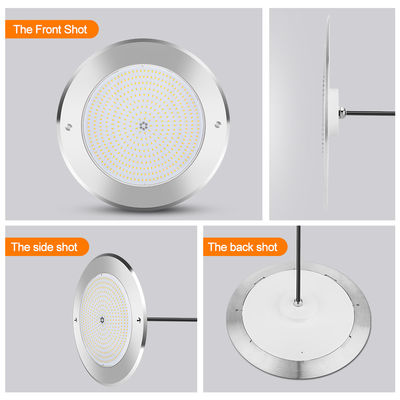 Lâmpadas de piscina LED subaquáticas 316 aço inoxidável 25W Smd2835 Resina preenchida 3000K RGB Lâmpada de piscina SMD 2835 AC 12v IP68 totalmente à prova d'água