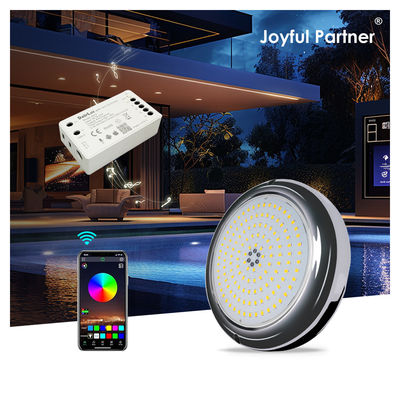 Lâmpadas de piscina Resina preenchida Forma plana RGB Superfície montada SMD LED 152mm Dia