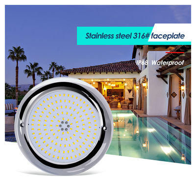 Lâmpadas de piscina Resina preenchida Forma plana RGB Superfície montada SMD LED 152mm Dia