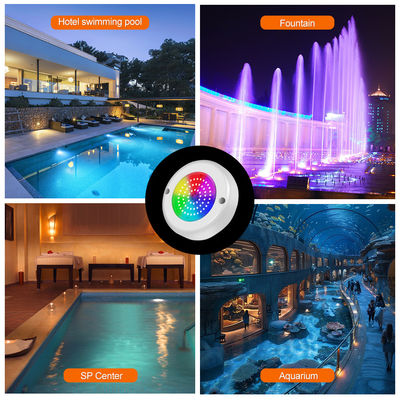 AC 12V Submersible Submersible IP68 RGB Switch Control PC 15W Resina Preenchida Superfície Montada LED Luz de Piscina
