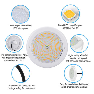 DMX Iluminação de piscina IP68 18W AC12V Controle remoto PC impermeável PAR56 Luz branca