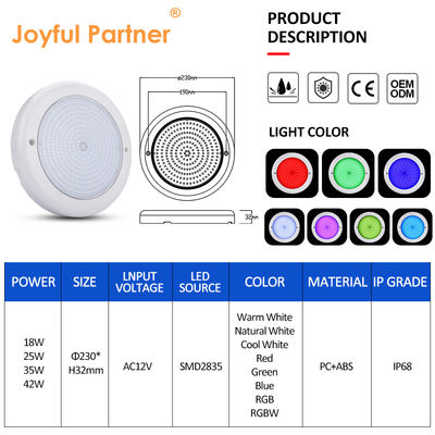 Joyful Pool Lights 12v AC Upgrade SMD Chip Cor RGB IP68 Todos os PC Um Design de conjunto para piscina de concreto
