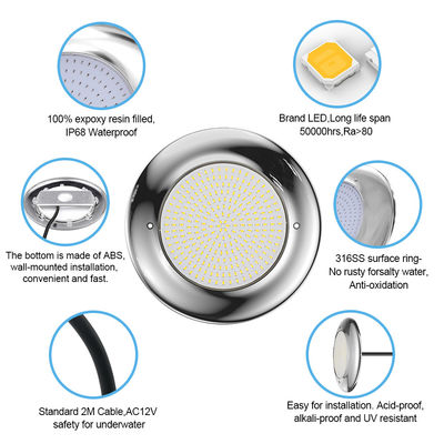 Joyful Pool Lights 12v AC Upgrade SMD Chip RGB Cor IP68 Todos em um conjunto Design para piscina de concreto