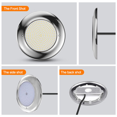 Luz de piscina LED PAR56 18W-35W IP68 à prova d'água AC12V Aço inoxidável