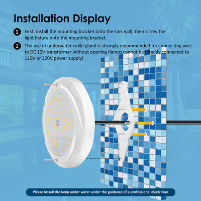 Iluminação de piscina LED de 35W para piscina de concreto SPA 230*35mm Material ABS AC12V RGB RGBW