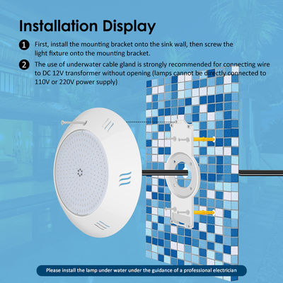 Lâmpada de piscina LED montada na parede 260 * 40mm AC12V 42w controle remoto com caixa ABS estilo moderno