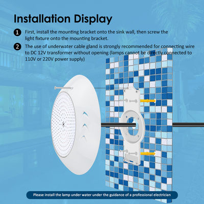18W Par56 LED Piscina de superfície montada LED Luzes de piscina subaquática AC 12V RGB para jardins de paisagem aquática