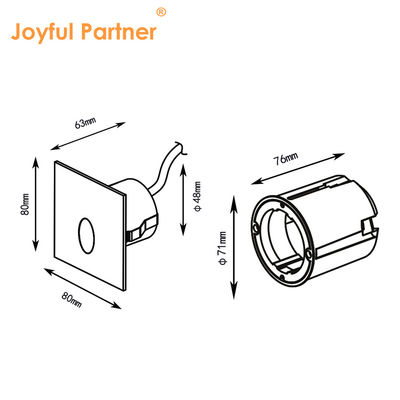 Lâmpada de parede LED inteligente IP65 Alumínio Corpo quadrado Forma DC 24v 1w 2w 3w Luz de escada LED Para Corredor