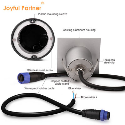 Lâmpada de parede LED inteligente IP65 Alumínio Corpo quadrado Forma DC 24v 1w 2w 3w Luz de escada LED Para Corredor