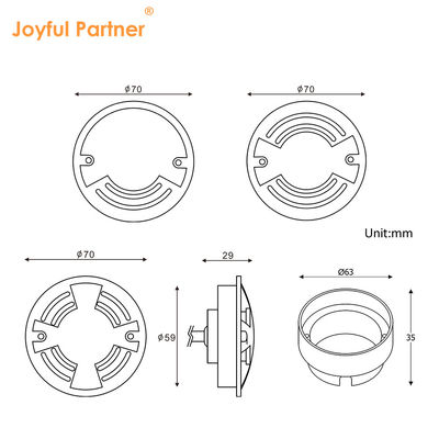 Luz de Deck Subterrâneo 12/24DC IP67 Impermeável 3W OSRAM SMD LED de cor única CE ROHS Com 2 anos de garantia