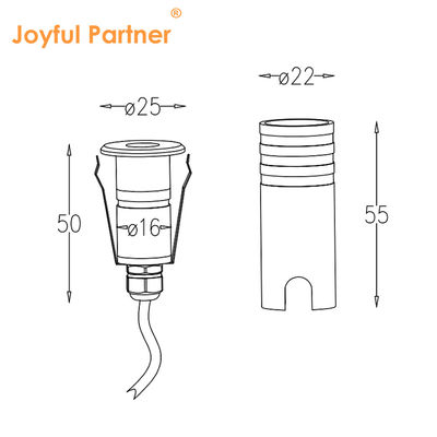 IP67 resistente à água de aço inoxidável exterior 316 Mini 1W LED de concreto