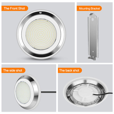 Luz de piscina subaquática AC12V de aço inoxidável de mudança de cor montada na parede RGB ø280*35mm