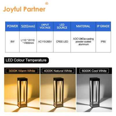 Lâmpadas CREE LED 8W com potência revestida de alumínio Altura 600mm AC 110-285V monocolor à prova de poeira