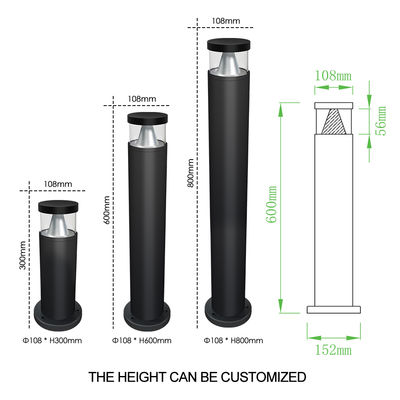 Balizador LED à prova d'água IP65 para gramado, alumínio, decoração externa, pátio, caminho, iluminação para jardim e vila