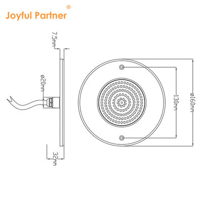 Reflector de luz de piscina com resina 160mm DC12V 10W totalmente plástico SMD2835 108pcs RGBW Cor Voltagem constante