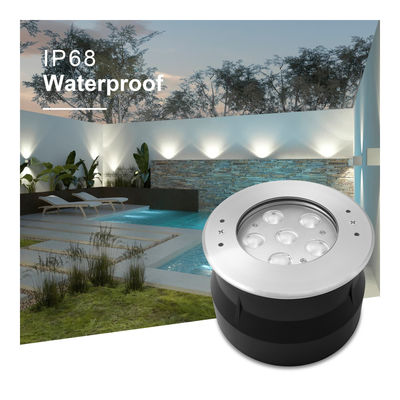 Luz de piscina exterior DC24V 12W RGB Vidro transparente 316 aço inoxidável IP68 para projetos de manutenção