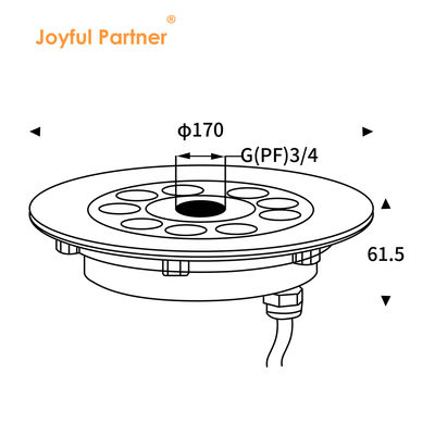 JOYFUL PARTNER aço inoxidável IP68 DC24V 18W RGB DMX luz de fonte LED subaquática