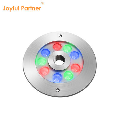 JOYFUL PARTNER aço inoxidável IP68 DC24V 18W RGB DMX luz de fonte LED subaquática