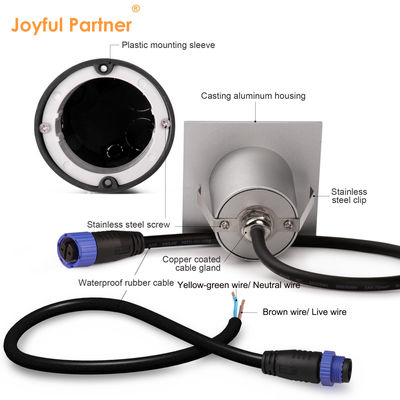 Lâmpada de escada LED redonda 1W 2W de alumínio fundido montada em parede para corredor exterior