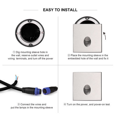 Lâmpada de escada LED redonda 1W 2W de alumínio fundido montada em parede para corredor exterior