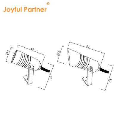 Luminária Arandela Externa para Paisagem 1W IP65 DC24V Branco Quente para Iluminação de Jardins, Árvores e Paredes