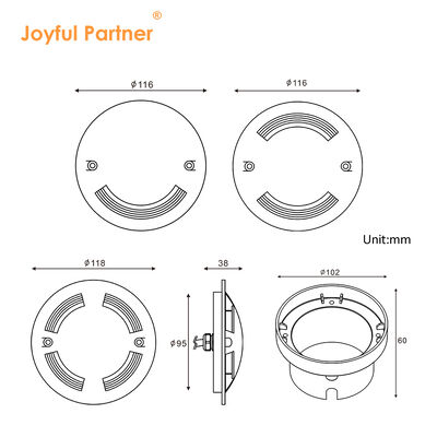 Inground Walk Over Lighting 12V 24V 3W IP67 Recessed Side View Warm White From China Manufacturer