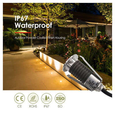 Mini Deck Light 12V 24V 1W 2W LED Single Color DIA 38MM Para jardim quadrado
