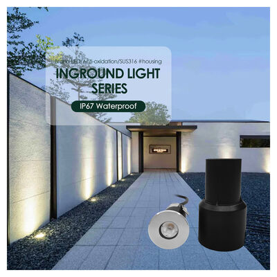 Mini Deck Light 12V 24V 1W 2W LED Single Color DIA 38MM Para jardim quadrado