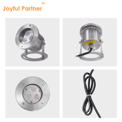 Luzes LED Subaquáticas 3x3W RGB 3em1 Aço Inoxidável 316SS IP68 12V-24V Holofote de Baixa Tensão para Aplicação em Paisagismo