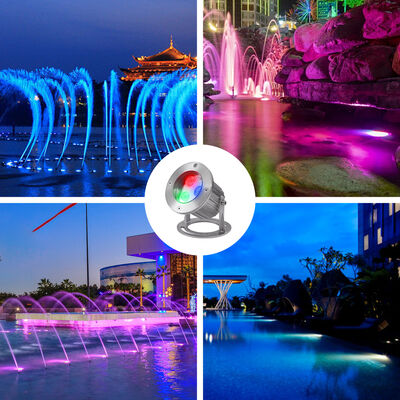 Luzes LED Subaquáticas 3x3W RGB 3em1 Aço Inoxidável 316SS IP68 12V-24V Holofote de Baixa Tensão para Aplicação em Paisagismo