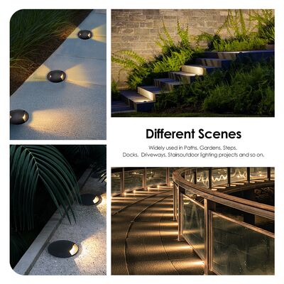 Luz LED Embutida no Solo com Vista Lateral 1W 3W 12V-24VDC Alumínio Puro 6063# Carcaça